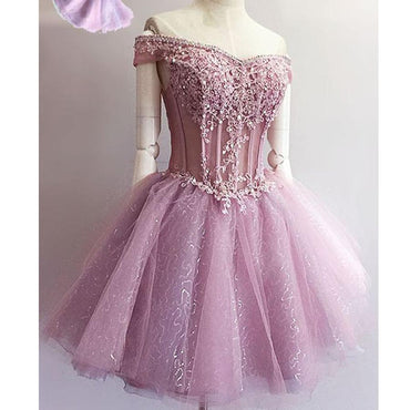 2016 Purple off shoulder see through charming unique style homecoming prom gown dresses, BD00150