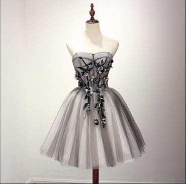 2017 Strapless Tulle Short Homecoming Prom Dresses,  Short Party Prom Dresses, Graduation Dresses, CM201