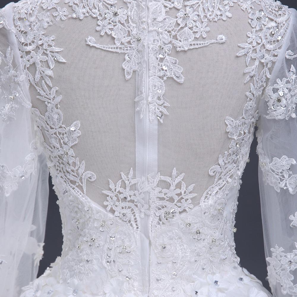 2018 Sexy See Through Long Sleeve Lace A line Wedding Bridal Dresses, Affordable Custom Made Wedding Bridal Dresses, WD267