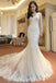 Affordable Mermaid Long Sleeve Lace Wedding Dresses, WD0092