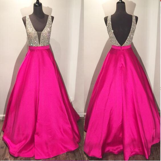 Backless A line Evening Prom Dresses, Long Party Prom Dress, Custom Long Prom Dress, Cheap Party Prom Dress, Formal Prom Dress, 17034