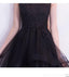 Black Lace Cap Sleeves High Low Cheap Homecoming Dresses Online, Cheap Short Prom Dresses, CM800