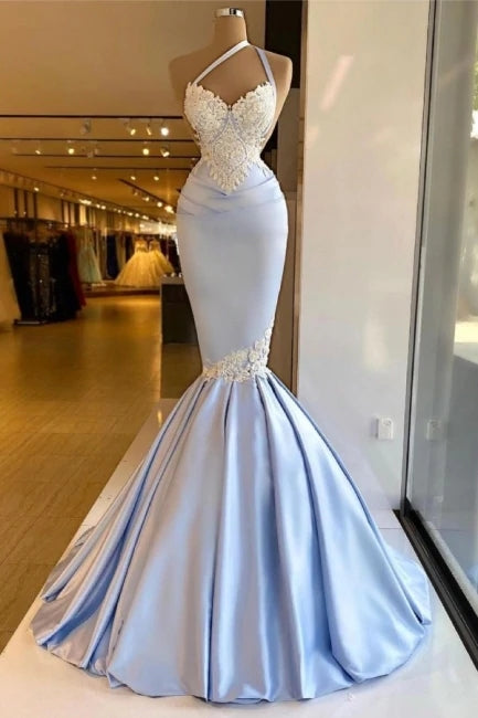 Blue Mermaid One Shoulder Cheap Long Prom Dresses Online,12692
