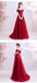 Burgundy A-line Off Shoulder Long Prom Dresses Online, Dance Dresses,12561