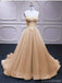 Champagne A-line Sweetheart Cheap Long Prom Dresses Online,12646
