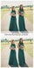 Cheap Halter Green Custom Chiffon Long Bridesmaid Dresses, WG221