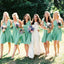 Convertible Short Jersey Green Cheap Wedding Bridesmaid Dresses, WG336