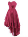 Dark Red High Low Chiffon Cheap Homecoming Dresses Online, Cheap Short Prom Dresses, CM759