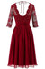 Dark Red Long Sleeve Lace Short Bridesmaid Dresses, Cheap Custom Short Bridesmaid Dresses, Affordable Bridesmaid Gowns, BD024