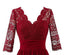 Dark Red Long Sleeve Lace Short Bridesmaid Dresses, Cheap Custom Short Bridesmaid Dresses, Affordable Bridesmaid Gowns, BD024