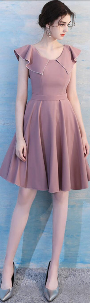 Dusty Pink Short Mismatched Simple Cheap Bridesmaid Dresses Online, WG510