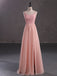 Elegant Pink A-line Spaghetti Straps Cheap Long Prom Dresses Online,12860