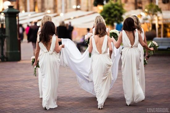 Ivory Sexy Deep V Neck Floor Length V Back Charming Wedding Bridesmaid Dresses, WG338