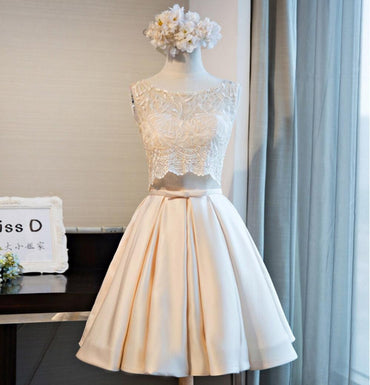 Lace Scoop Neckline Homecoming Prom Dresses, Affordable Short Party Prom Dresses, Perfect Homecoming Dresses, CM275