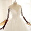 Long Sleeve V Neck Lace Long Cheap Custom Wedding Bridal Dresses, WD295