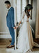 Long Sleeves Two Pieces Beach Wedding Dresses Online, Cheap Beach Bridal Dresses, WD471