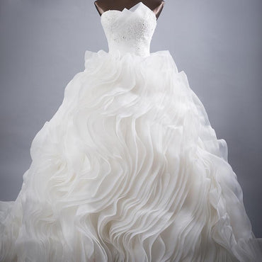 Luxurious Organza Ball Gown A line Wedding Bridal Dresses, Custom Made Wedding Dresses, Affordable Wedding Bridal Gowns, WD254