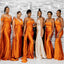 Mismatched Burnt Orange Mermaid Cheap Long Bridesmaid Dresses,WG1265