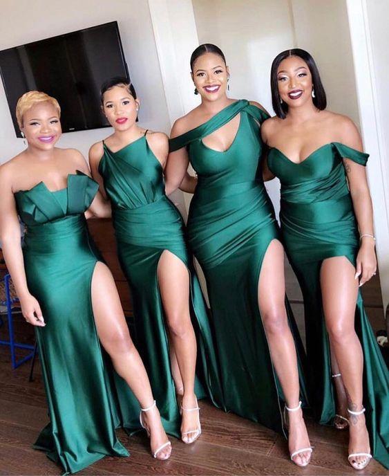 Mismatched Emerald Green Long Bridesmaid Dresses Online, Cheap Bridesmaids Dresses, WG733