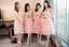 Mismatched Peach Lace Short Bridesmaid Dresses, Cheap Custom Long Bridesmaid Dresses, Affordable Bridesmaid Gowns, BD021