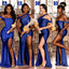 Mismatched Royal Blue Mermaid Cheap Long Bridesmaid Dresses Online,WG1092