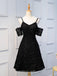 Off Shoulder Black Lace Cheap Short Homecoming Dresses Online, CM664