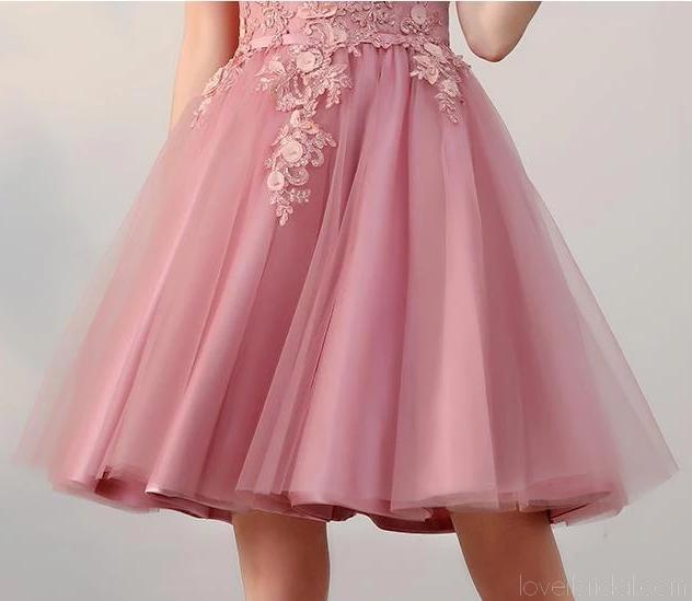 Off Shoulder Dusty Pink Cheap Homecoming Dresses Online, Cheap Short Prom Dresses, CM742