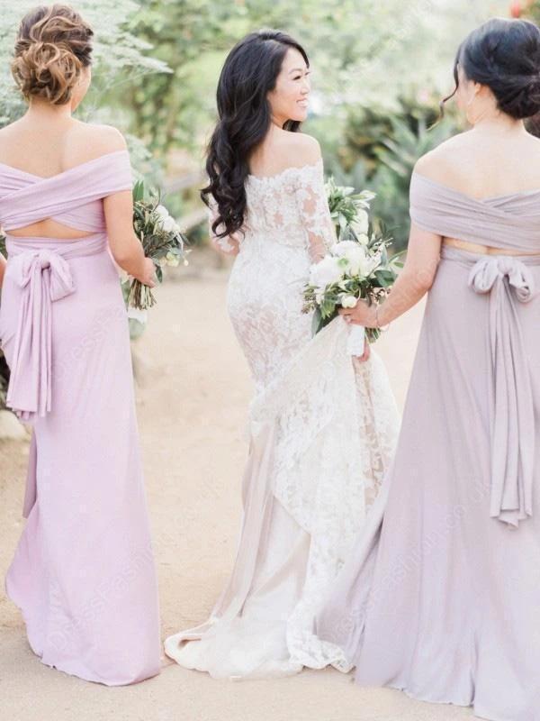 Off Shoulder Long Sleeves Mermaid Cheap Wedding Dresses Online, Cheap Bridal Dresses, WD612