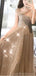 Off Shoulder Sparkly Gold A-line Long Evening Prom Dresses, Cheap Custom Sweet 16 Dresses, 18567