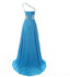 One Shoulder Chiffon Ombre Beaded Long Evening Prom Dresses, Cheap Sweet 16 Dresses, 18420