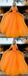 Orange A-line Spaghetti Straps V-neck Long Prom Dresses Online, Dance Dresses,12417