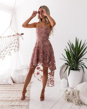 Pink Floral Spaghetti Straps Short Homecoming Dresses Online, Cheap Short Prom Dresses, CM857