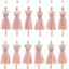 Pretty Chiffon Mismatched Different Styles Blush Pink Knee Length Cheap Bridesmaid Dresses, WG184