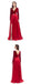 Red A-line Long Sleeves High Slit V-neck Cheap Prom Dresses Online,12580