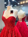 Red A-line One Shoulder Cheap Long Prom Dresses Online,12882