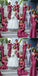 Red Mermaid V-neck Long Sleeves Cheap Bridesmaid Dresses,WG1294