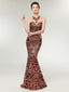 Rose Gold Sequin Sparkly Mermaid Evening Prom Dresses, Evening Party Prom Dresses, 12011