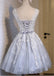 See Through Grey Lace Homecoming Prom Dresses, Affordable Short Party Prom Dresses, Perfect Homecoming Dresses, CM285