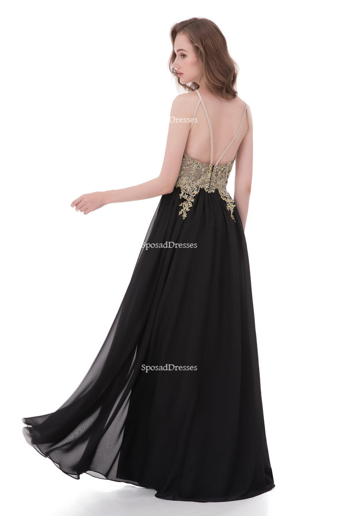 Sexy Backless Halter Lace Beaded Black Long Evening Prom Dresses, Popular Cheap Long Party Prom Dresses, 17258
