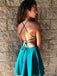 Sexy Backless Halter Lace Beaded Teal Chiffon Cheap Homecoming Dresses Online, CM722