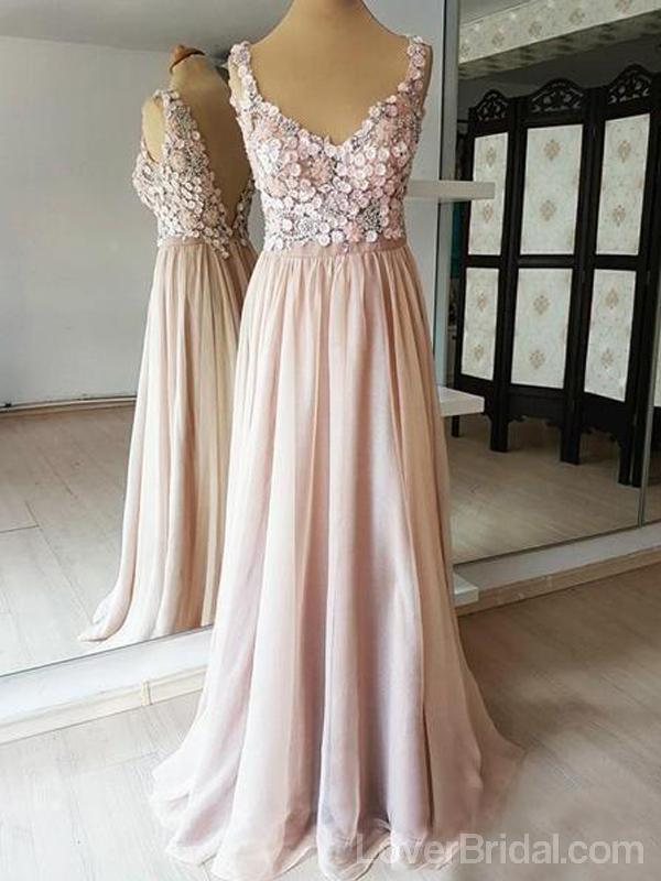 Sexy Backless Lace Beaded Long Evening Prom Dresses, Cheap Custom Sweet 16 Dresses, 18558