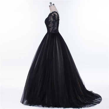 Sexy Backless Long Sleeve Black See Through Lace Beaded Long Evening Prom Dresses, Popular Cheap Long 2022 Party Prom Dresses, 17229