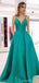 Sexy Backless Simple Green Cheap Long Evening Prom Dresses, Evening Party Prom Dresses, 18639