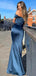 Sexy Blue Mermaid Off Shoulder Cheap Maxi Long Prom Dresses,13032