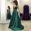 Sexy Deep V Neckline A line Evening Prom Dresses, Popular Emerged Green Party Prom Dresses, Custom Long Prom Dresses, Cheap Formal Prom Dresses, 17199