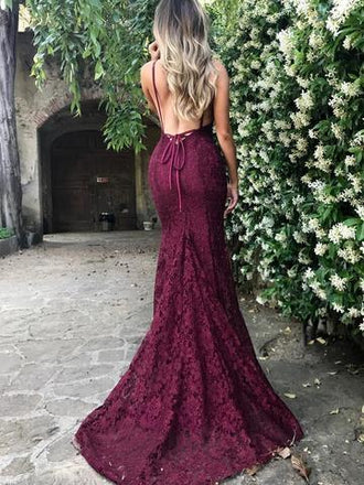 Sexy Lace Mermaid Long Cheap Evening Prom Dresses, Cheap Custom Party Prom Dresses, 18577