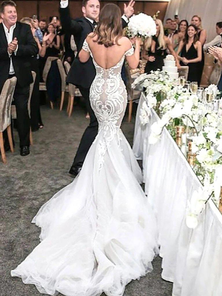 Sexy Lace Mermaid Wedding Dresses Online, Cheap Wedding Gown, WD670