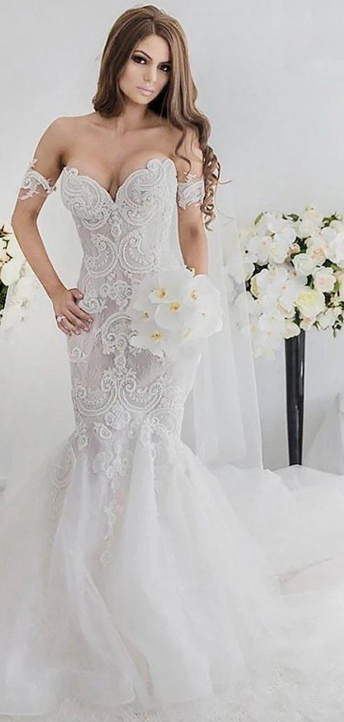 Sexy Lace Mermaid Wedding Dresses Online, Cheap Wedding Gown, WD670