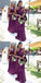 Sexy Purple Mermaid One Shoulder Cheap Long Bridesmaid Dresses,WG1447