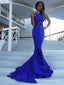 Sexy Royal Blue Mermaid Maxi Long Prom Dresses,Evening Dresses,12929